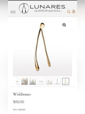 Lunares 24k Gold Plated Wishbone Decor